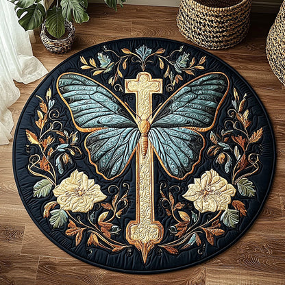 Healing Butterfly QA2711007CL Quilted Round Mat