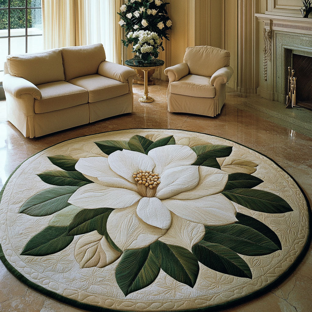 Elegant Magnolia WJ1106034CL Quilted Round Mat