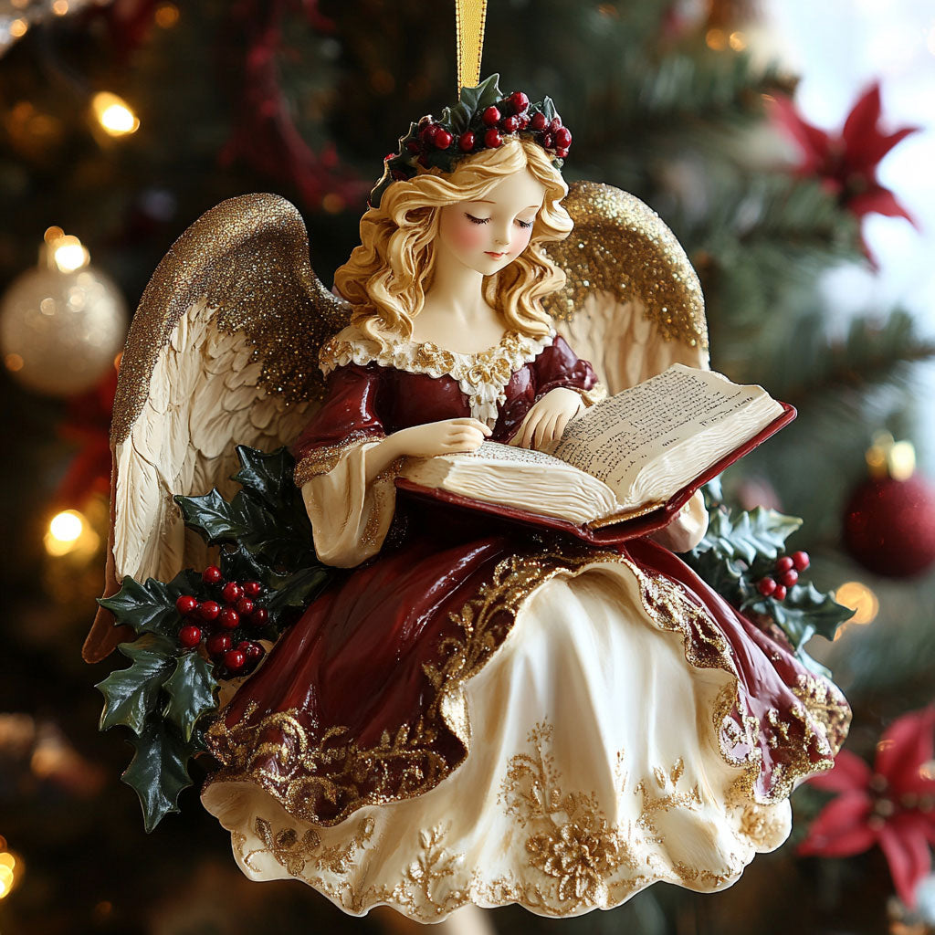 Angel and Book CW0212001CL Christmas Ornament