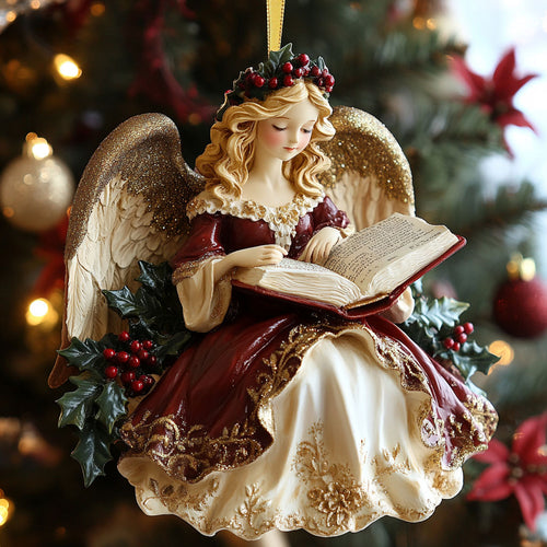 Angel and Book CW0212001CL Christmas Ornament
