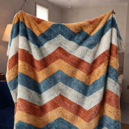 Chevron Cozy CP2801001CL Faux Fur Throw Blanket