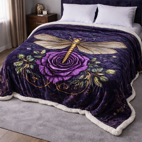 Violet Rose Dragonfly QA3001004CL Faux Fur Throw Blanket