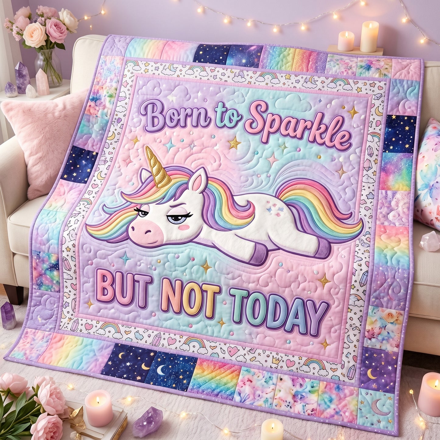 Born To Sparkle But Not Today XR1505009CL Quilt