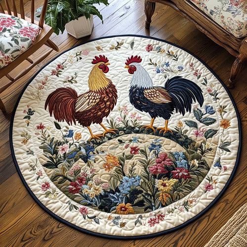 Country Rooster WN1903118CL Quilted Round Mat