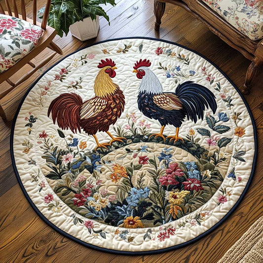 Country Rooster WN1903118CL Quilted Round Mat