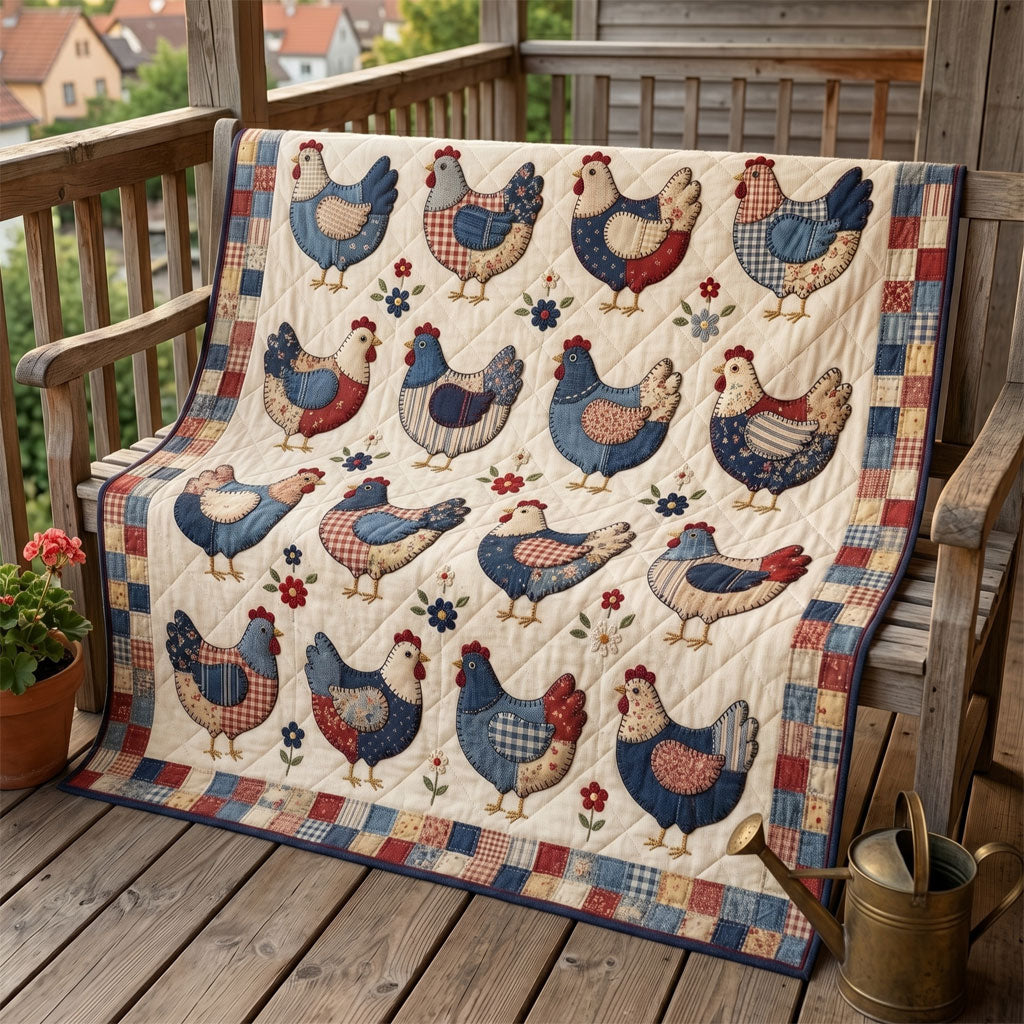 Rustic Farmhouse Chicken Patchwork WN1304014CL Quilt