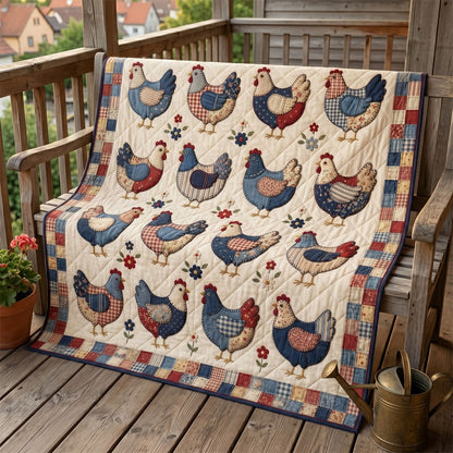 Rustic Farmhouse Chicken Patchwork WN1304014CL Quilt