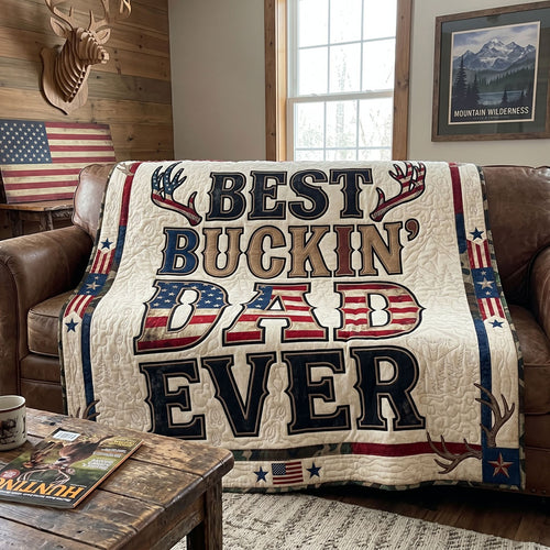 Patriotic Deer Hunter Dad WN1006015CL Quilt
