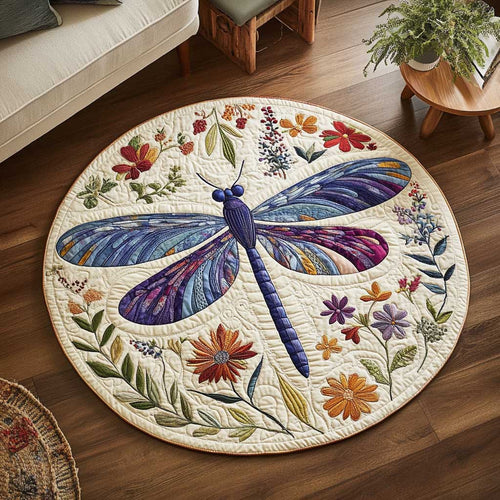 Garden Dragonfly WN1803016CL Quilted Round Mat