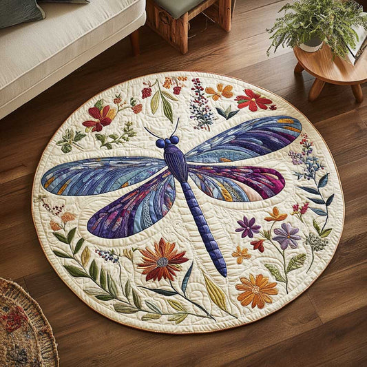 Garden Dragonfly WN1803016CL Quilted Round Mat