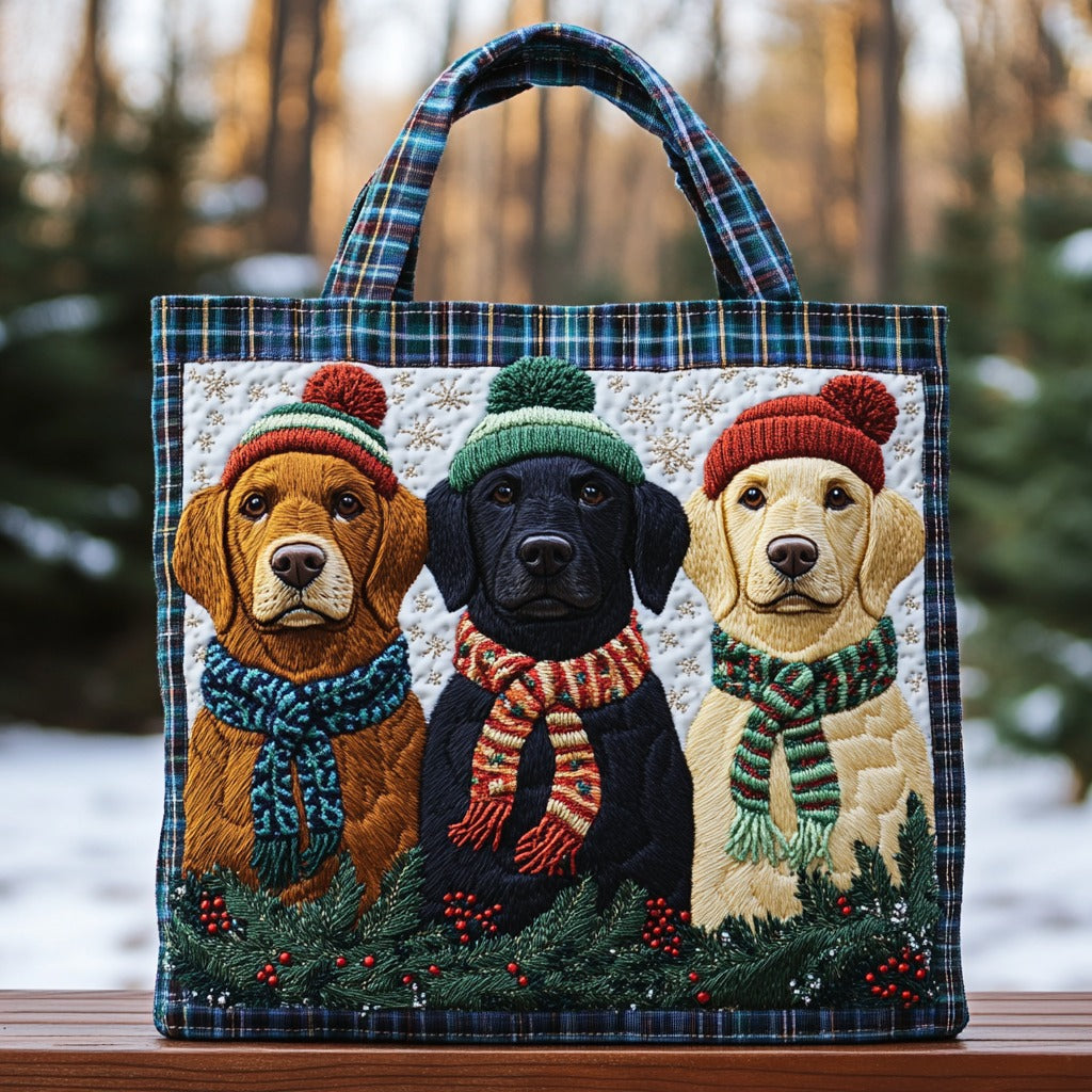 Cozy Winter Labradors XR2910011CL Quilted Tote Bag
