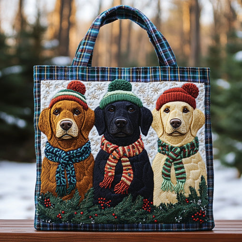 Cozy Winter Labradors XR2910011CL Quilted Tote Bag