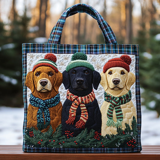 Cozy Winter Labradors XR2910011CL Quilted Tote Bag