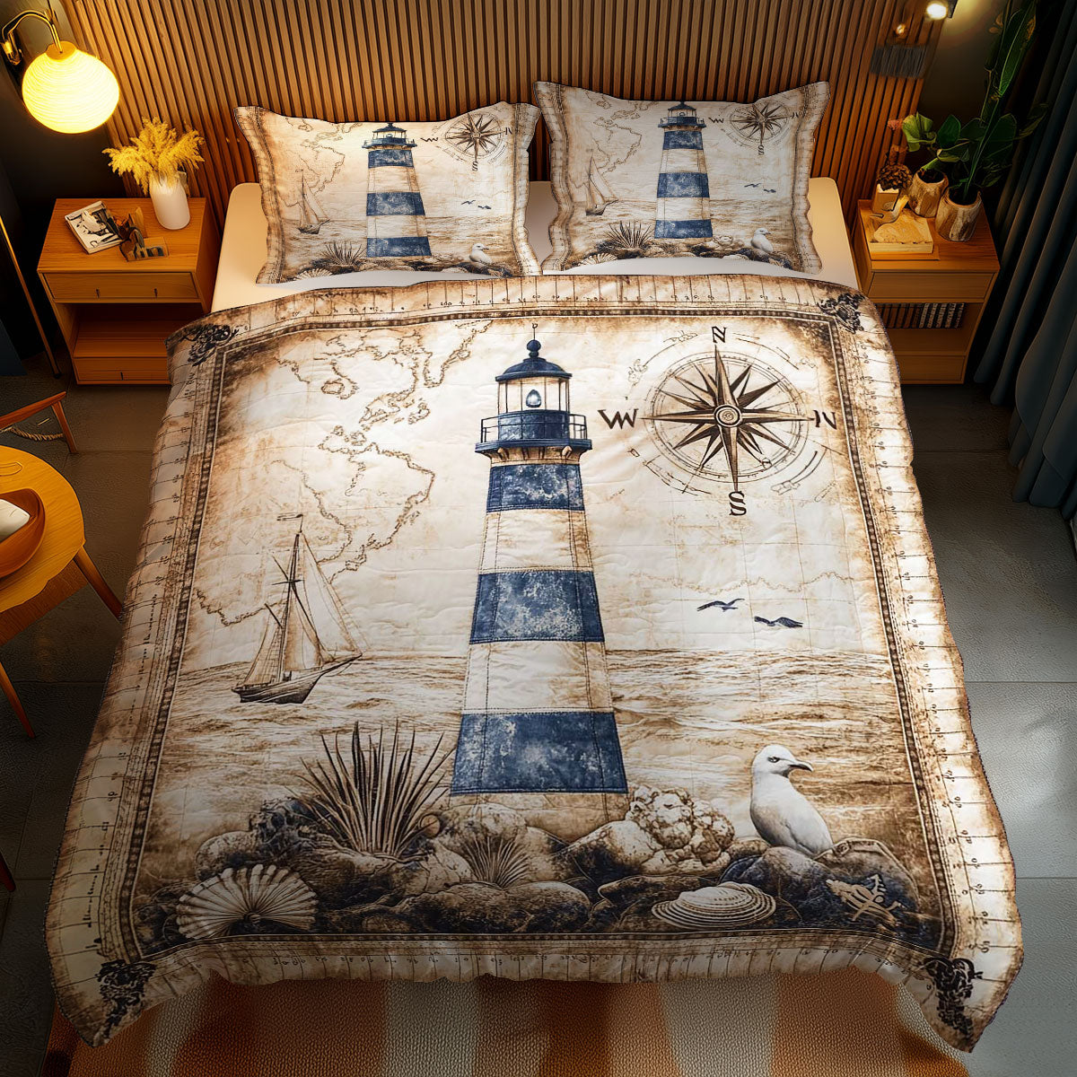 Blue Horizon Lighthouse WN1003074CL Duvet Cover Set