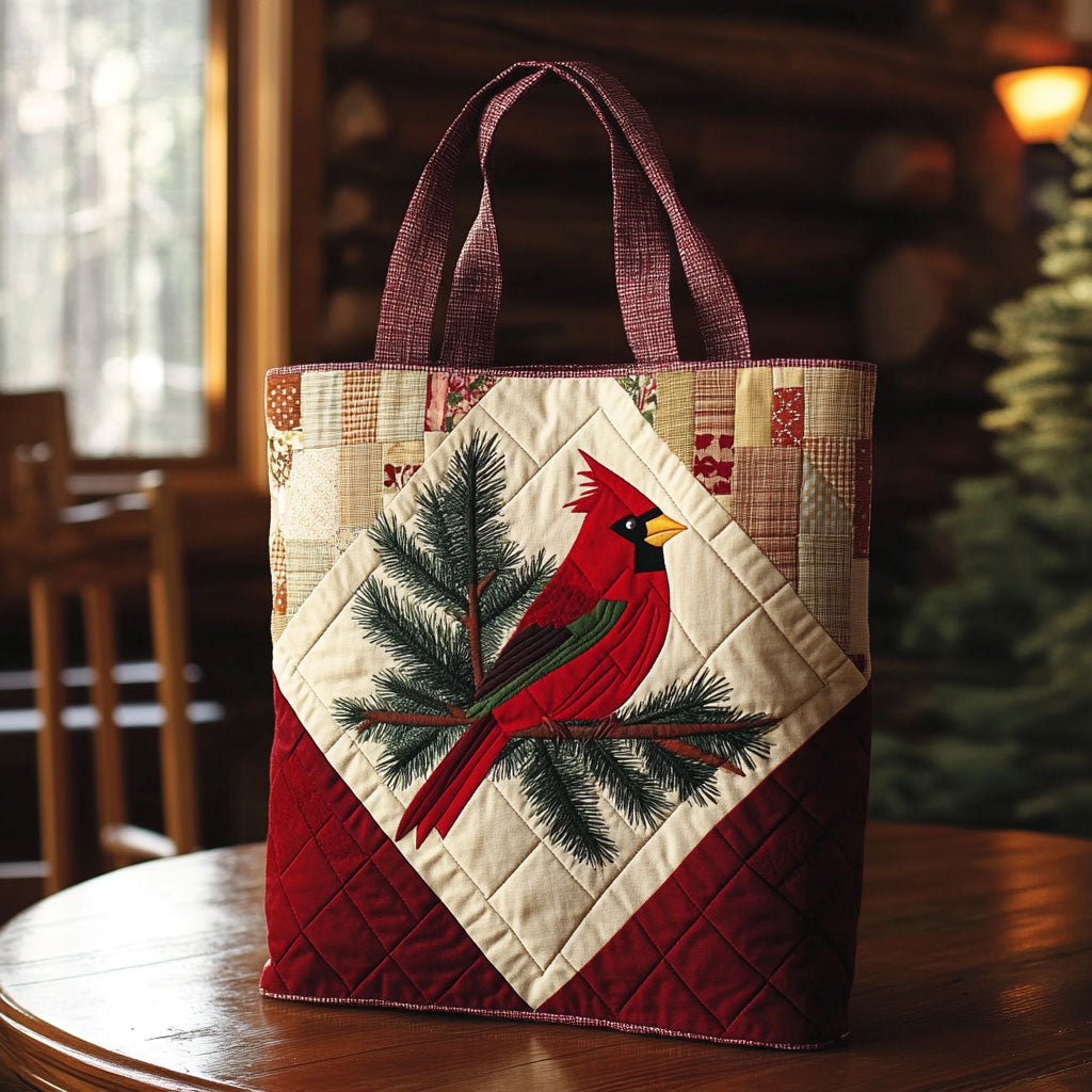 Rustic Geometric Cardinal KL2711021CL Quilted Tote Bag