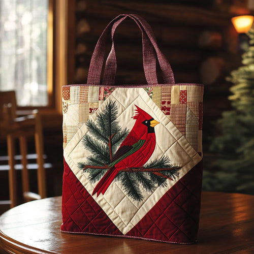 Rustic Geometric Cardinal KL2711021CL Quilted Tote Bag