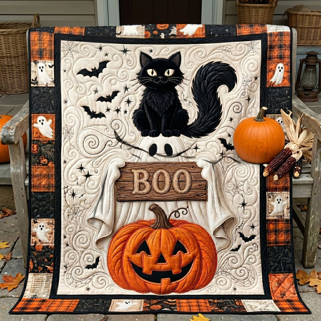 Boo Black Cat Ghost Pumpkin WN0905001CL Quilt