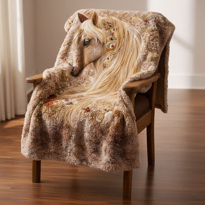 Flower Horse WJ2801002CL Faux Fur Throw Blanket