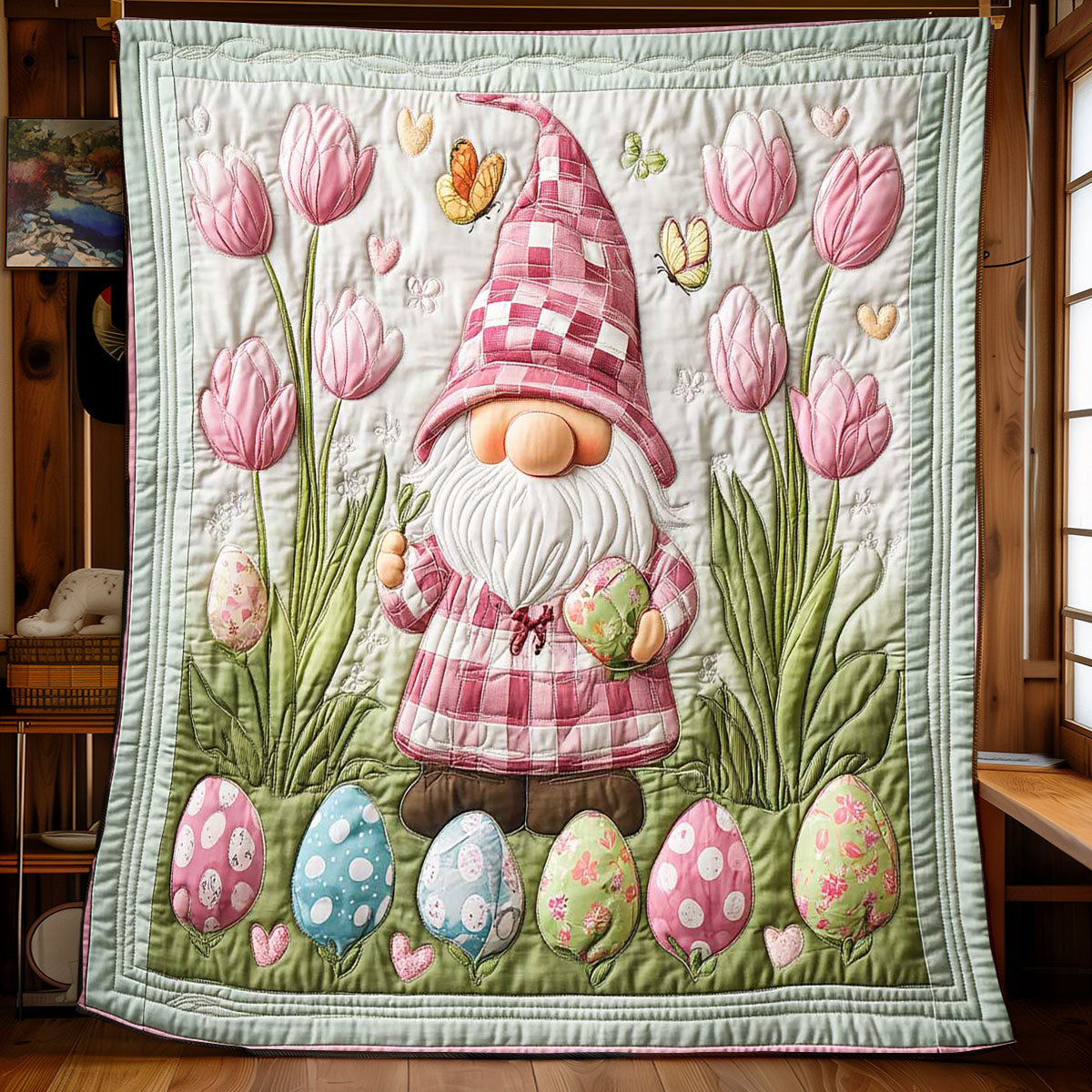 Pink Tulip Gnome WP0801060CL Quilt