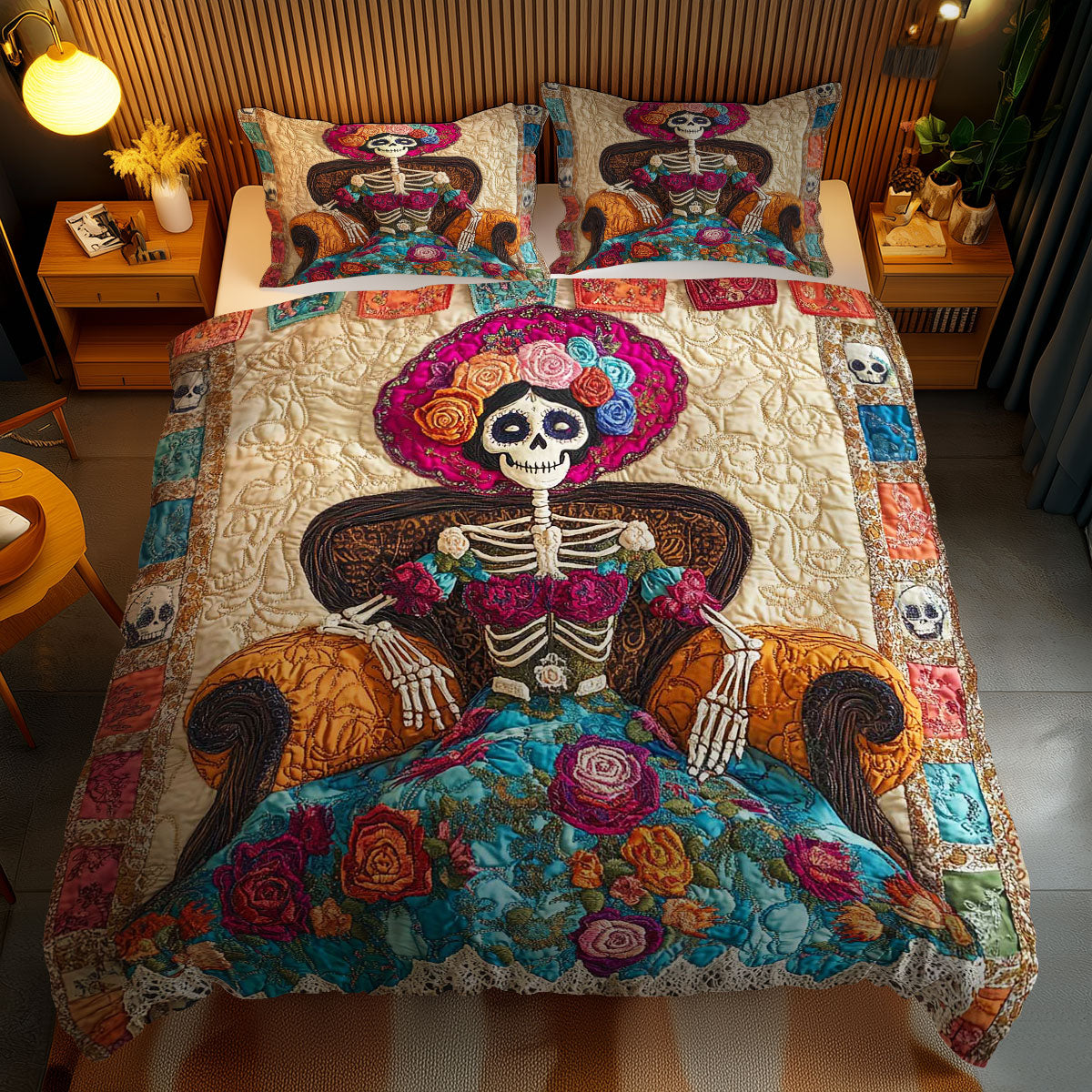 Catrina Skeleton Beauty WN0703075CL Duvet Cover Set