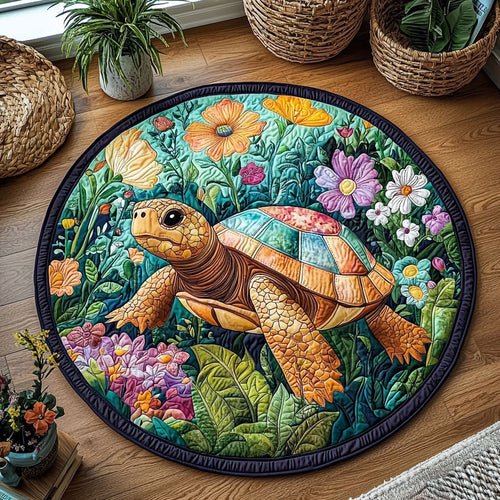 Colorful Turtoise QA1212006CL Quilted Round Mat