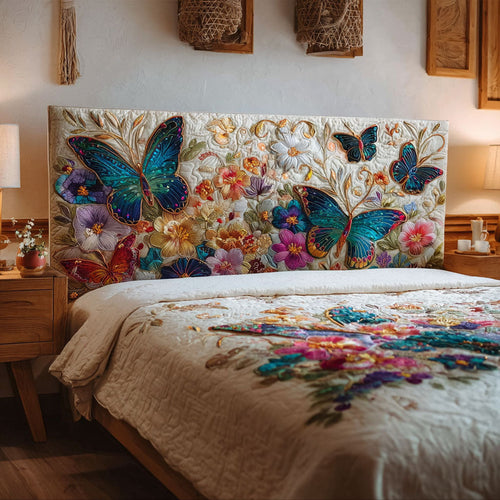 Butterfly Bloom Garden CW2412003CL Quilted Headboard Slipcover
