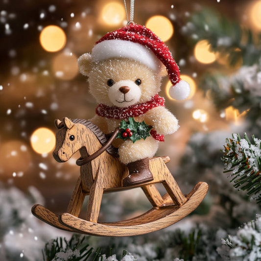 Teddy Bear Winter Ride WN1112114CL Christmas Ornament