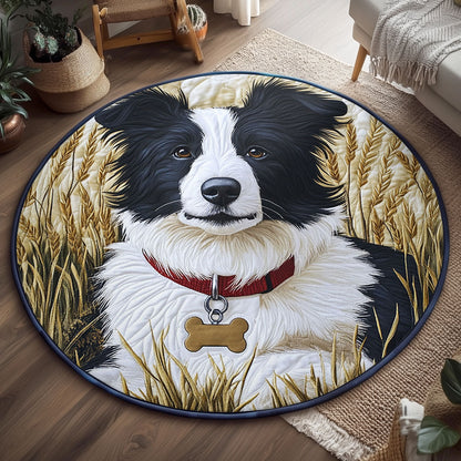 Charming Border Collie WJ1905033CL Quilted Round Mat