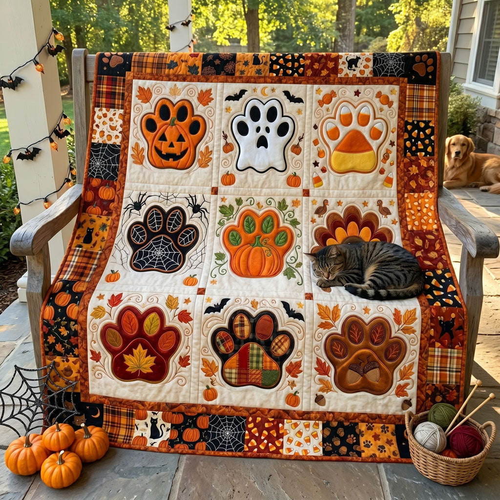 Pumpkin Paws Halloween WN2705013CL Quilt