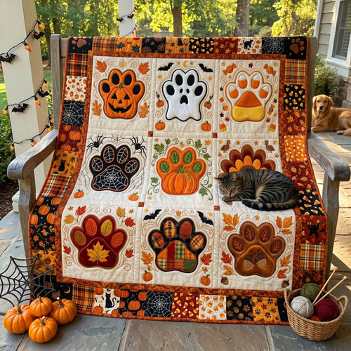 Pumpkin Paws Halloween WN2705013CL Quilt