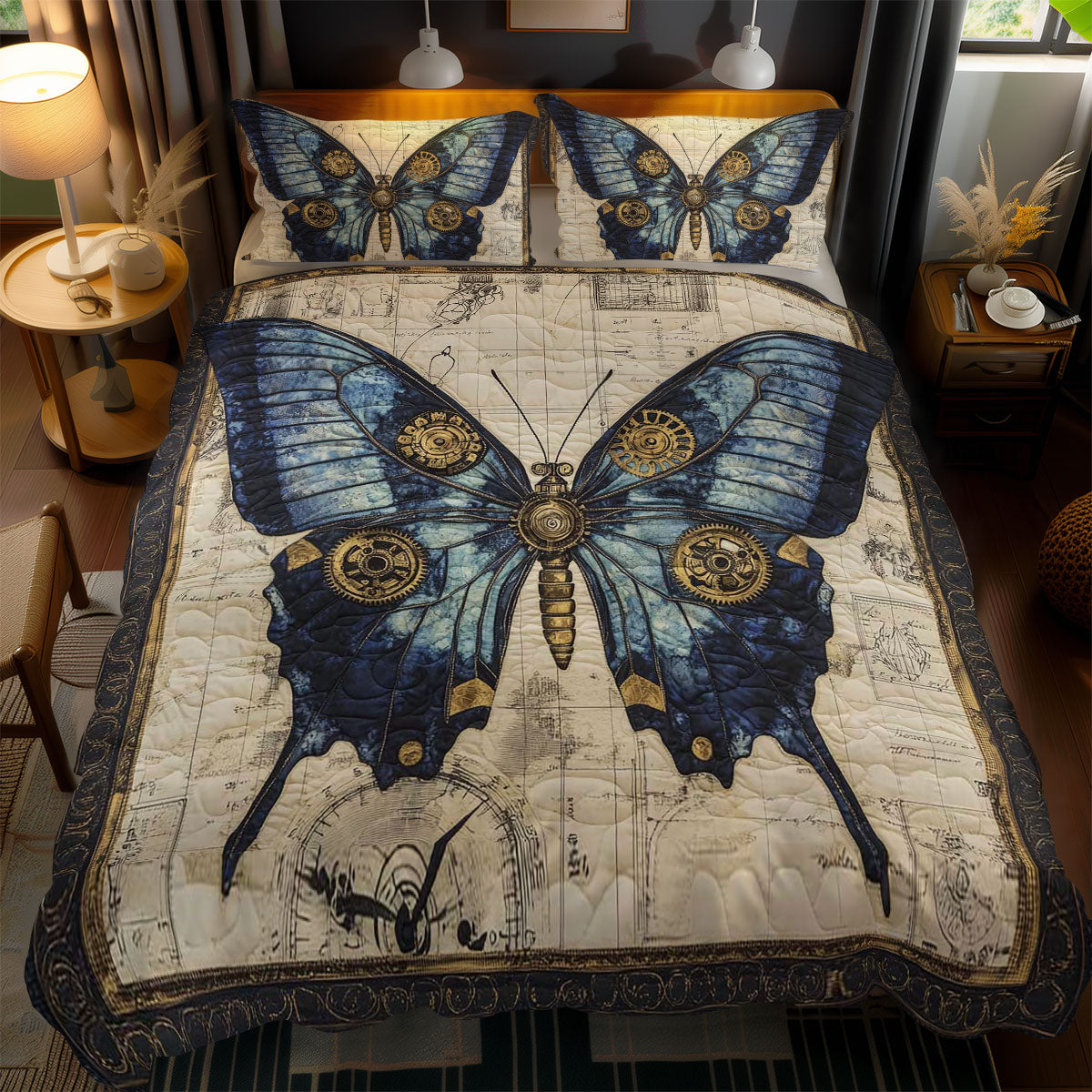 Ethereal Steampunk Butterfly WN0402072CL Duvet Cover Set