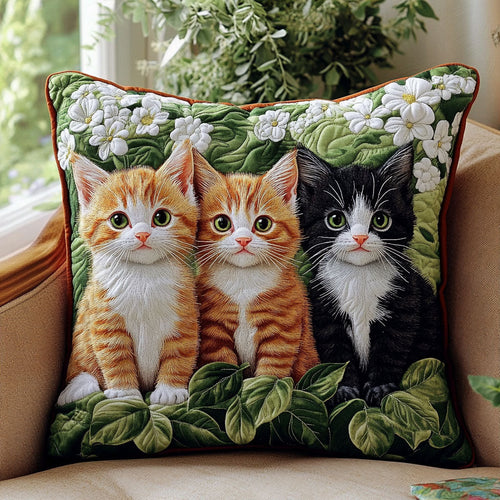Cats in Garden CW0701078CL Quilt Pillow Case