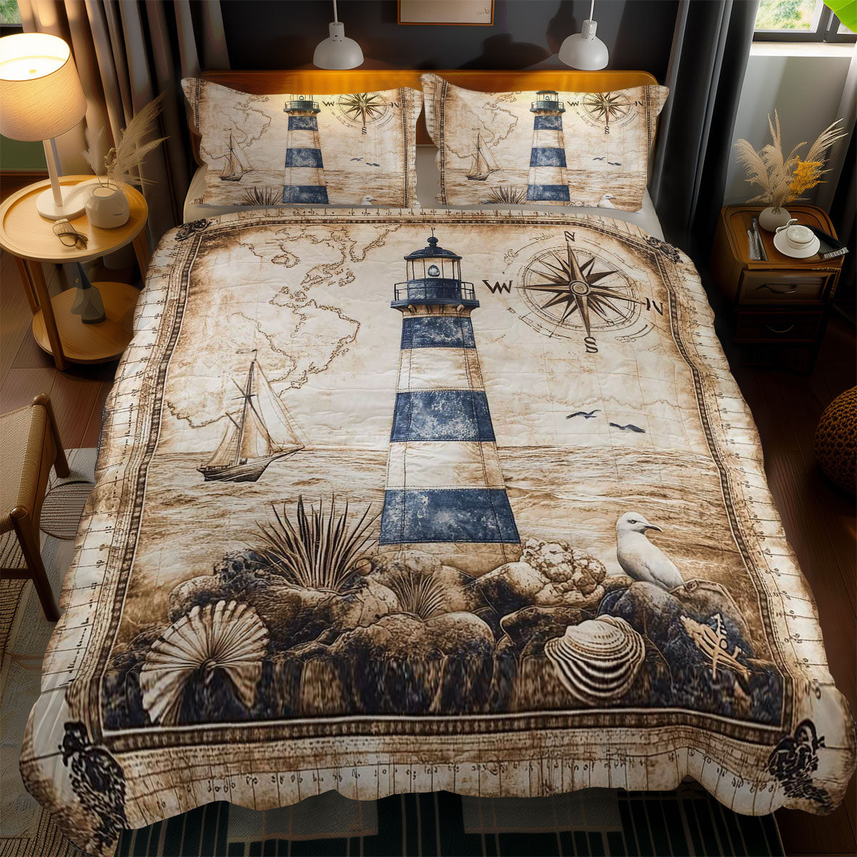 Blue Horizon Lighthouse WN1003074CL Duvet Cover Set