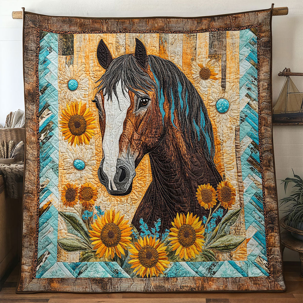 Horse Golden Field WN1201051CL Quilt