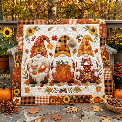 Cozy Autumn Gnome Trio WN2606005CL Quilt
