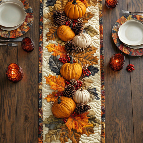 Autumn Pumpkin CW0307004CL Quilted Table Runner