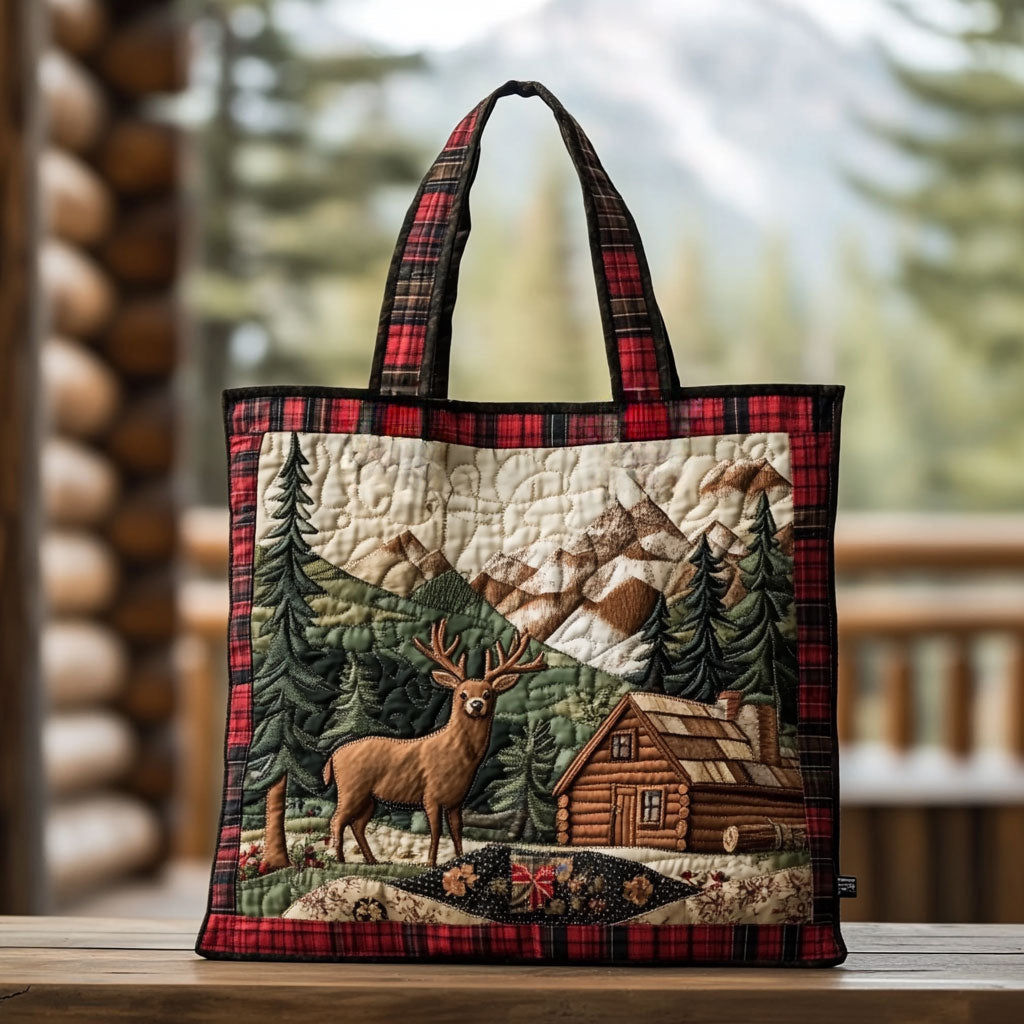 Hunting Mountain Cabin WN1710037CL Quilted Tote Bag