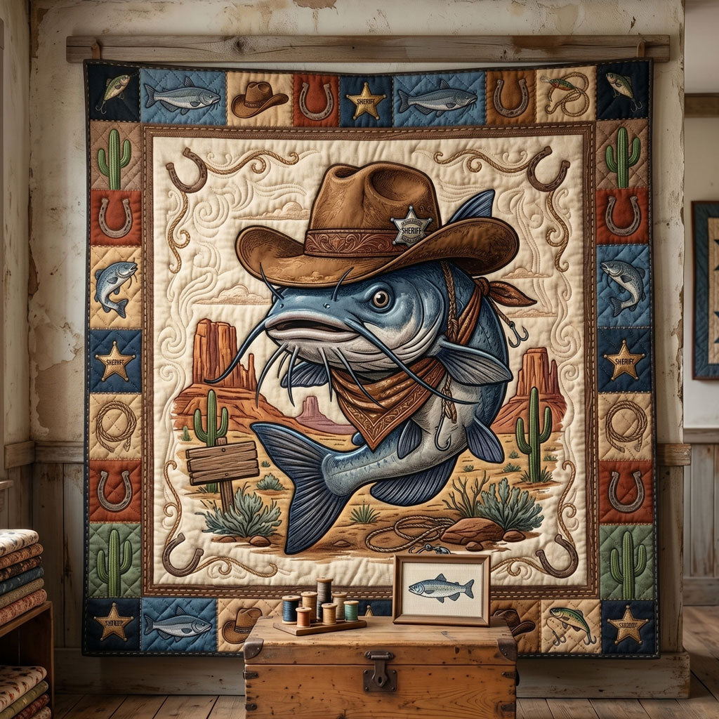 Sheriff Catfish Cowboy WN1606013CL Quilt