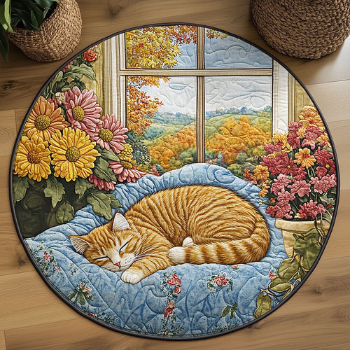 Sleeping Cat WJ1905041CL Quilted Round Mat