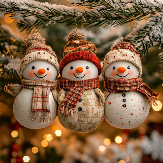 Snowman Family Glow WN0812077CL Christmas Ornament