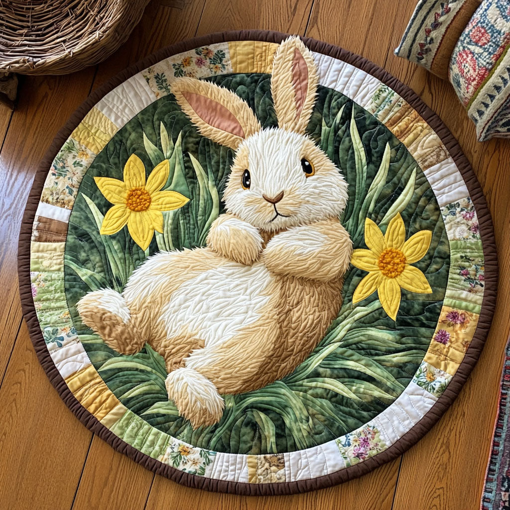 Bunny Blossom Grove WJ2307036CL Quilted Round Mat