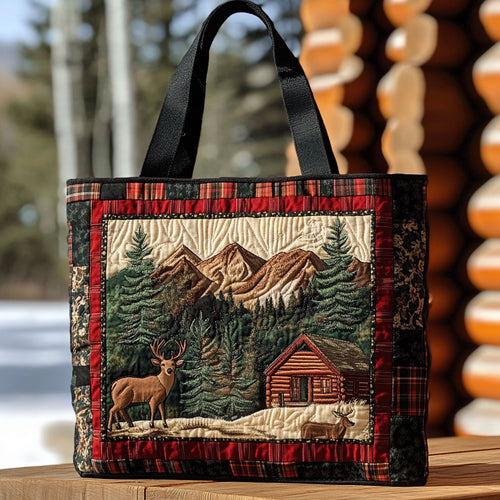 Rustic Hunting Haven WN1710094CL Quilted Tote Bag