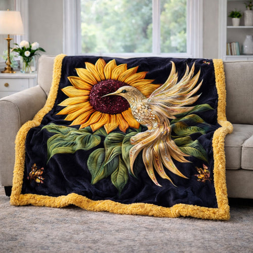Sunflower & Hummingbird KL2901008CL Faux Fur Throw Blanket