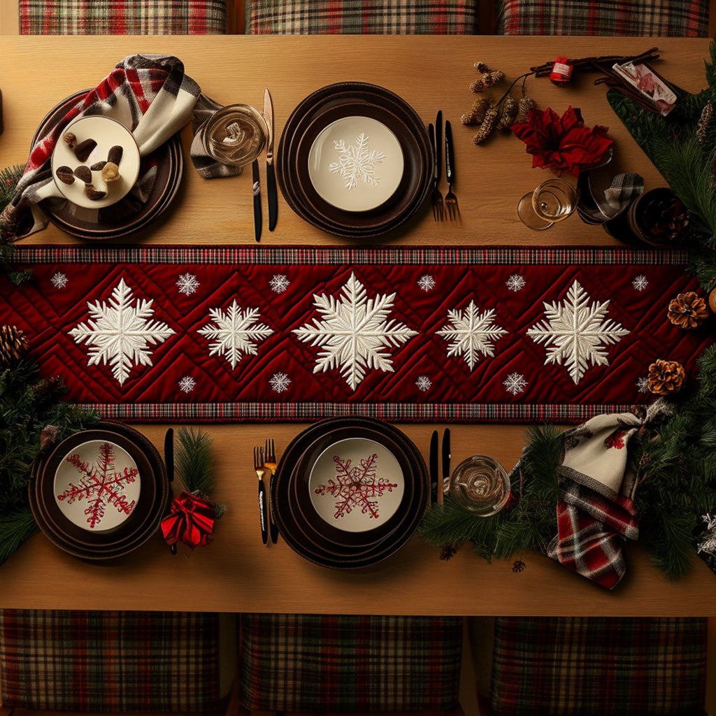 Snowflake Winter Waltz WN1107075CL Quilted Table Runner