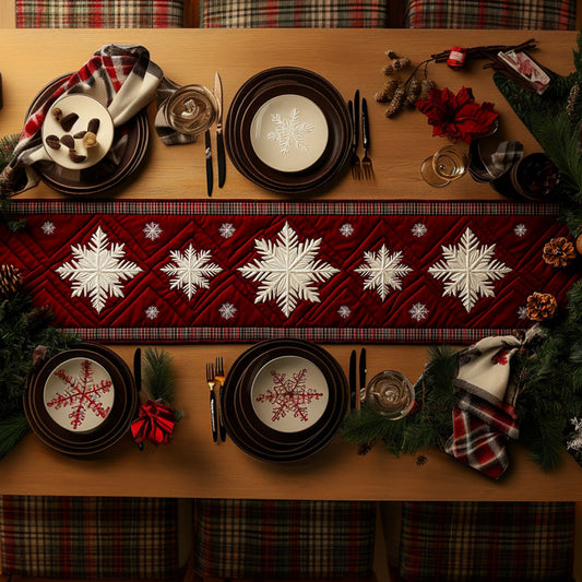 Snowflake Winter Waltz WN1107075CL Quilted Table Runner