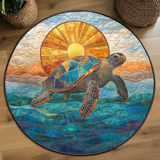 Vibrant Turtle WP2003098CL Quilted Round Mat