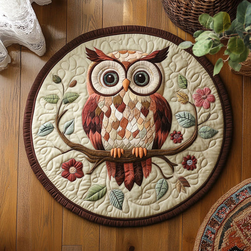 Owl Be Watching You WJ0306031CL Quilted Round Mat