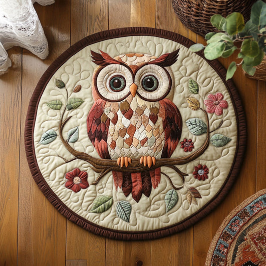 Owl Be Watching You WJ0306031CL Quilted Round Mat