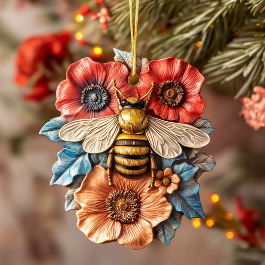 Poppy Garden Bee WN2210047CL Christmas Ornament