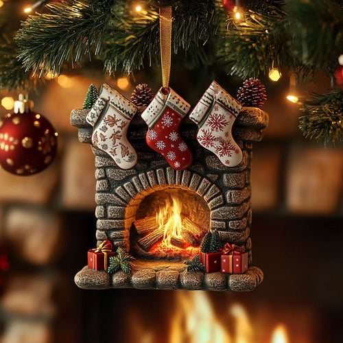 Holiday Fireplace WN2411046CL Christmas Ornament